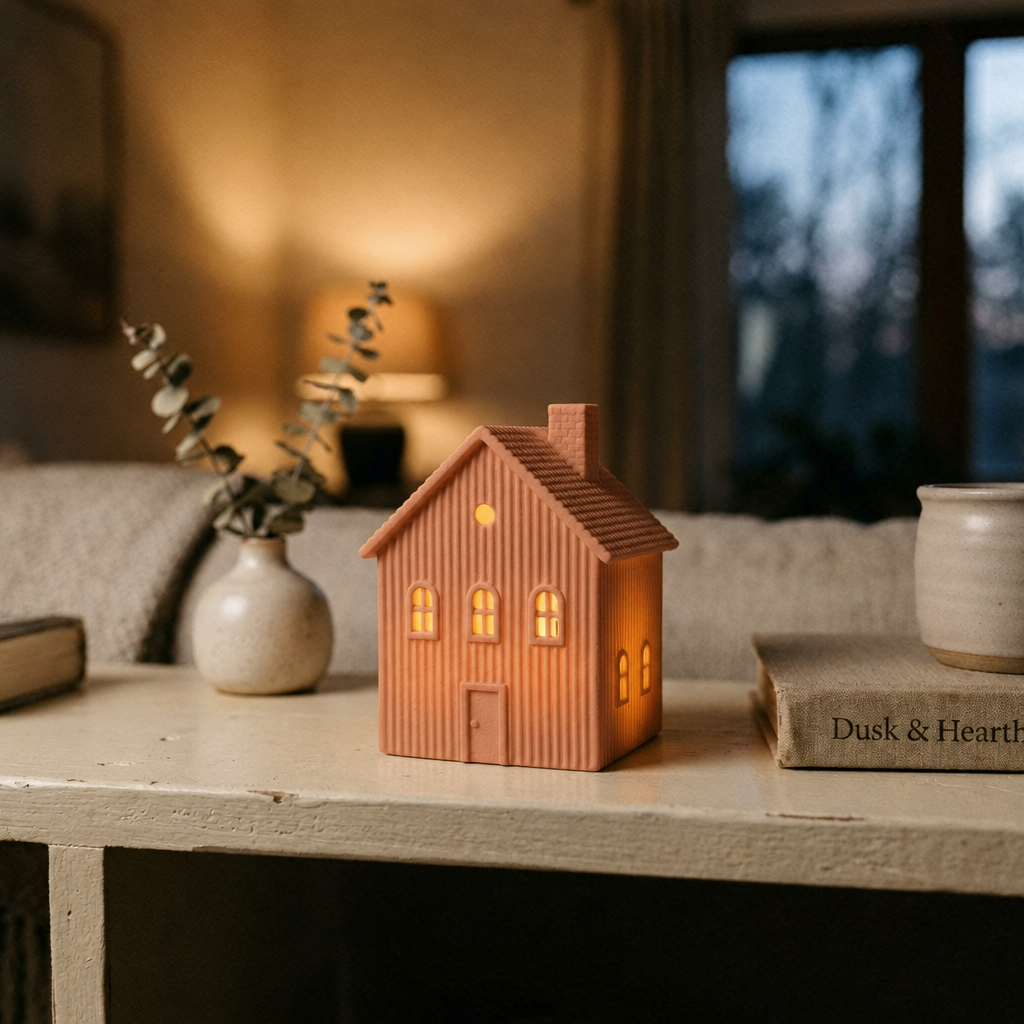 Night Light House in Terracotta